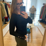 Pull ajusté col bateau Alida - Noir - FABIENNE CHAPOT