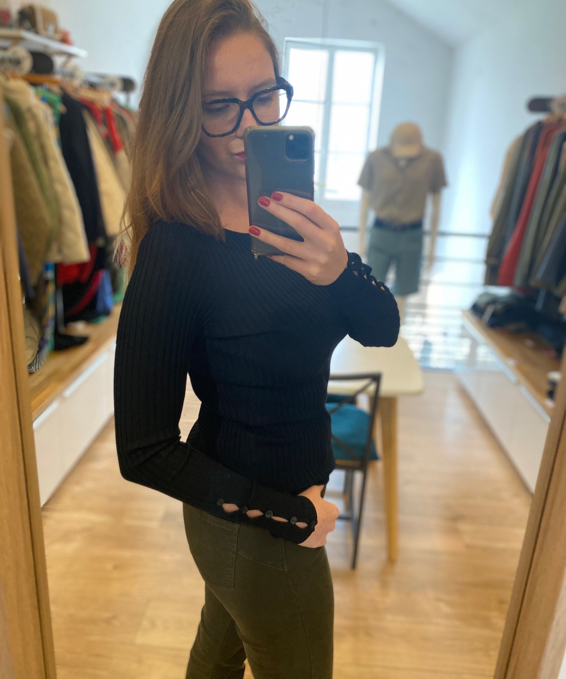 Pull ajusté col bateau Alida - Noir - FABIENNE CHAPOT