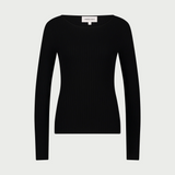 Pull ajusté col bateau Alida - Noir - FABIENNE CHAPOT