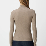 Pull ajusté en tricot col roulé - Beige foncé - IKKS WOMEN