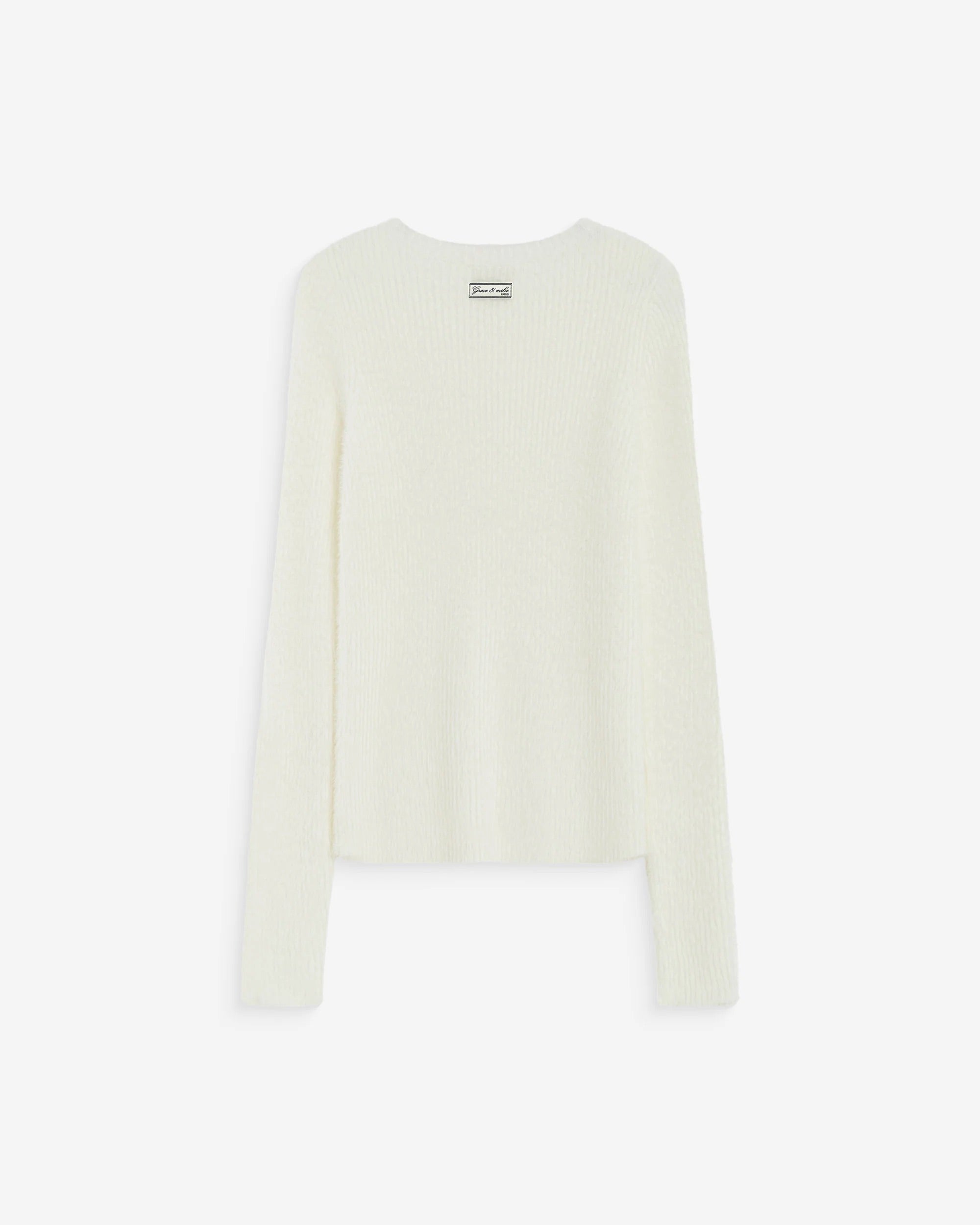 Pull AURYN GRACE & MILA écru – vue produit de dos avec étiquette