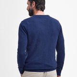 Pull basique col V Essential Lambswool - Marine - BARBOUR HOMME