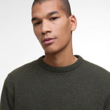 Pull basique en maille douce Holden - Olive marl - BARBOUR HOMME