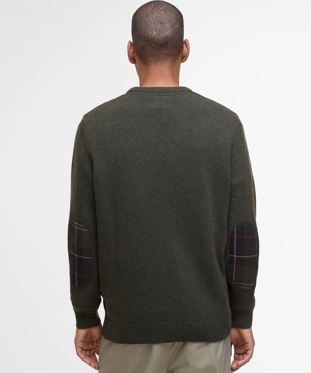 Pull basique en maille douce Holden - Olive marl - BARBOUR HOMME