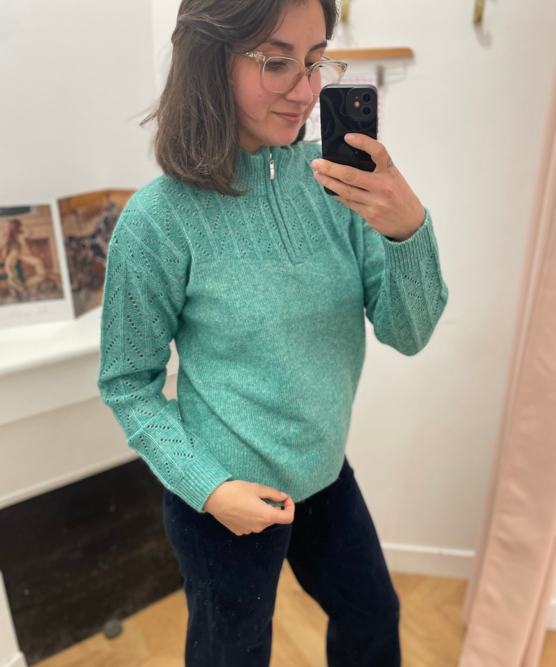 Pull camionneur Lison - Sauge - C'EST BEAU LA VIE