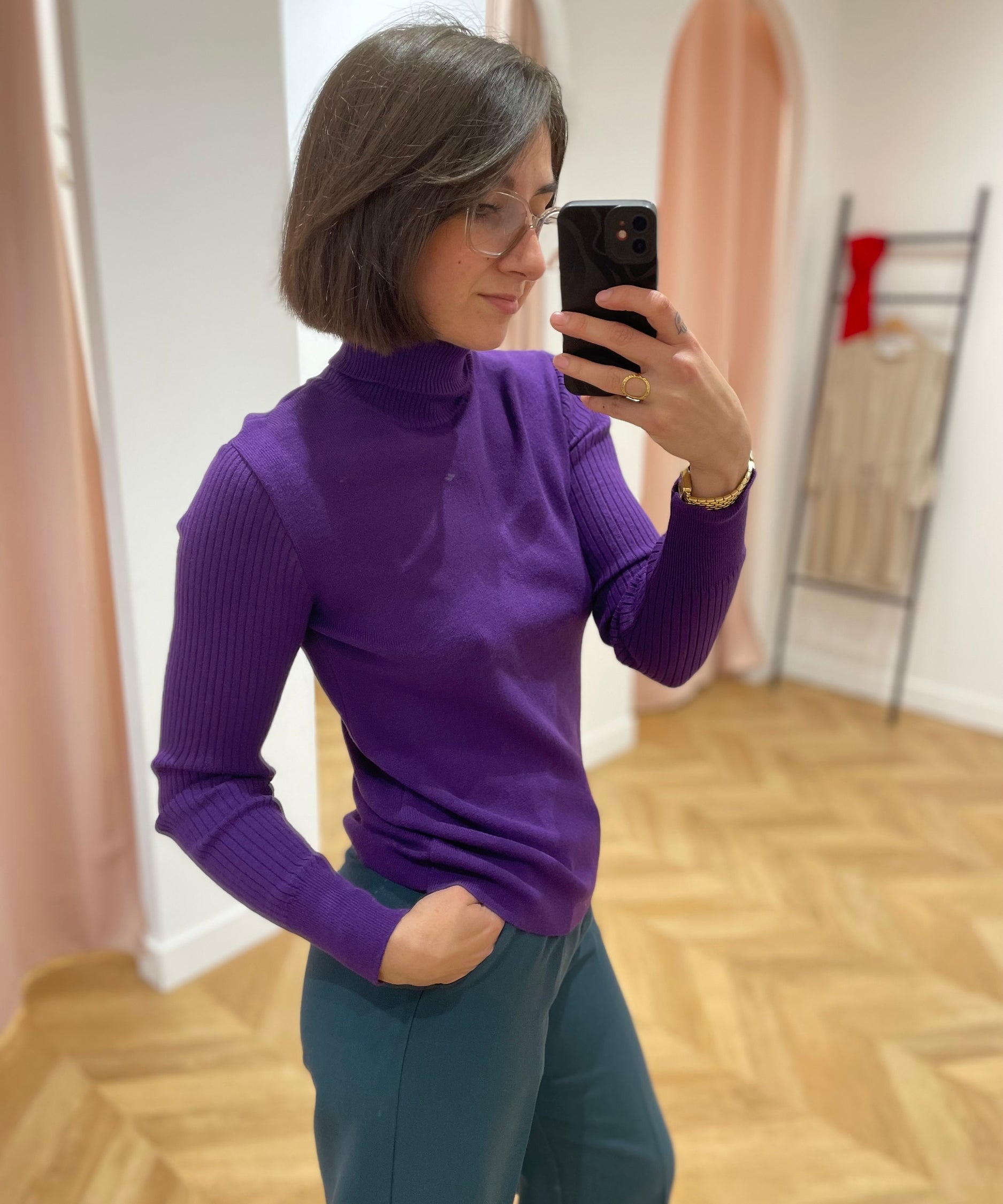 High-neck sweater - Ultraviolet - LOLA ESPELETA