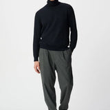 Pull col roulé en coton et cachemire - Marine foncé - IKKS MEN