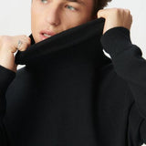 Pull col roulé en coton et cachemire - Noir - IKKS MEN