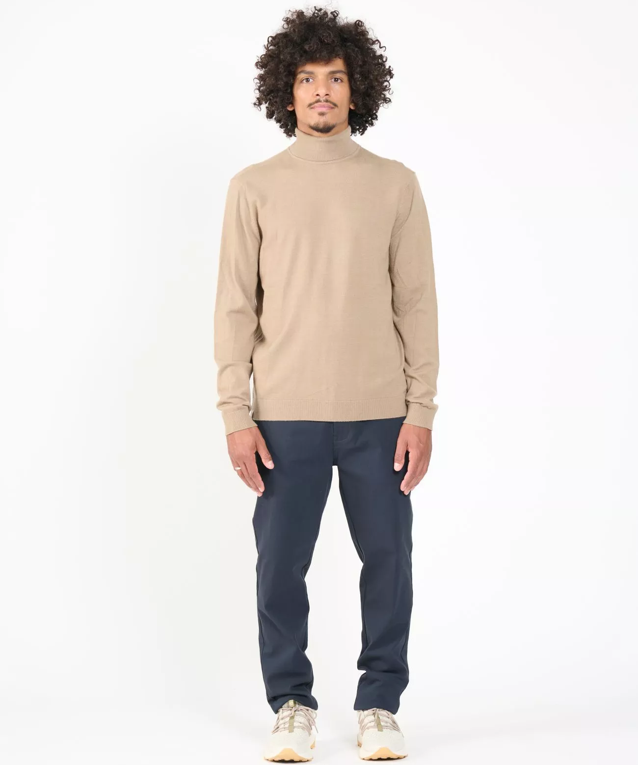 Pull col roulé Heby - Taupe - SUN VALLEY HOMME