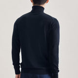 Pull col roulé homme en laine Merino - Marine - SEIDENSTICKER