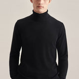 Pull col roulé homme en laine Merino - Noir - SEIDENSTICKER