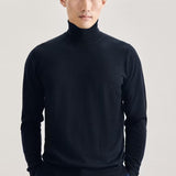 Pull col roulé homme en laine Merino - Marine - SEIDENSTICKER