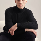 Pull col roulé homme en laine Merino - Noir - SEIDENSTICKER