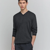 Pull col V en maille - Gris anthracite - IKKS MEN