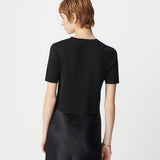 Pull crop asymétrique - Noir - IKKS WOMEN