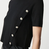 Pull crop asymétrique - Noir - IKKS WOMEN