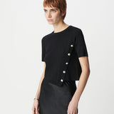 Pull crop asymétrique - Noir - IKKS WOMEN