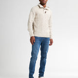 Pull Denver tricoté à demi-zip - Blanc antique - PETROL INDUSTRIES