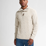Pull Denver tricoté à demi-zip - Blanc antique - PETROL INDUSTRIES