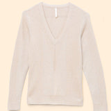 Pull doré tricot lurex - Écru - I CODE