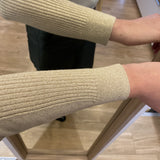 Pull doré tricot lurex - Écru - I CODE