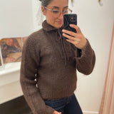 Pull en maille à col montant Vigleeba - Coffee Bean - VILA