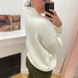 Pull en maille col ras-du-cou Viching - Birch - VILA