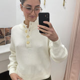 Pull en maille col ras-du-cou Viching - Birch - VILA