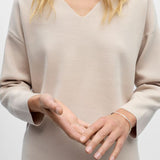 Pull en maille col V Objreynard - Gris argenté - OBJECT