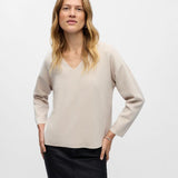 Pull en maille col V Objreynard - Gris argenté - OBJECT