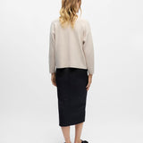 Pull en maille col V Objreynard - Gris argenté - OBJECT