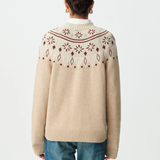 Pull en maille jacquard décoratif - Beige - IKKS WOMEN
