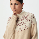 Pull en maille jacquard décoratif - Beige - IKKS WOMEN