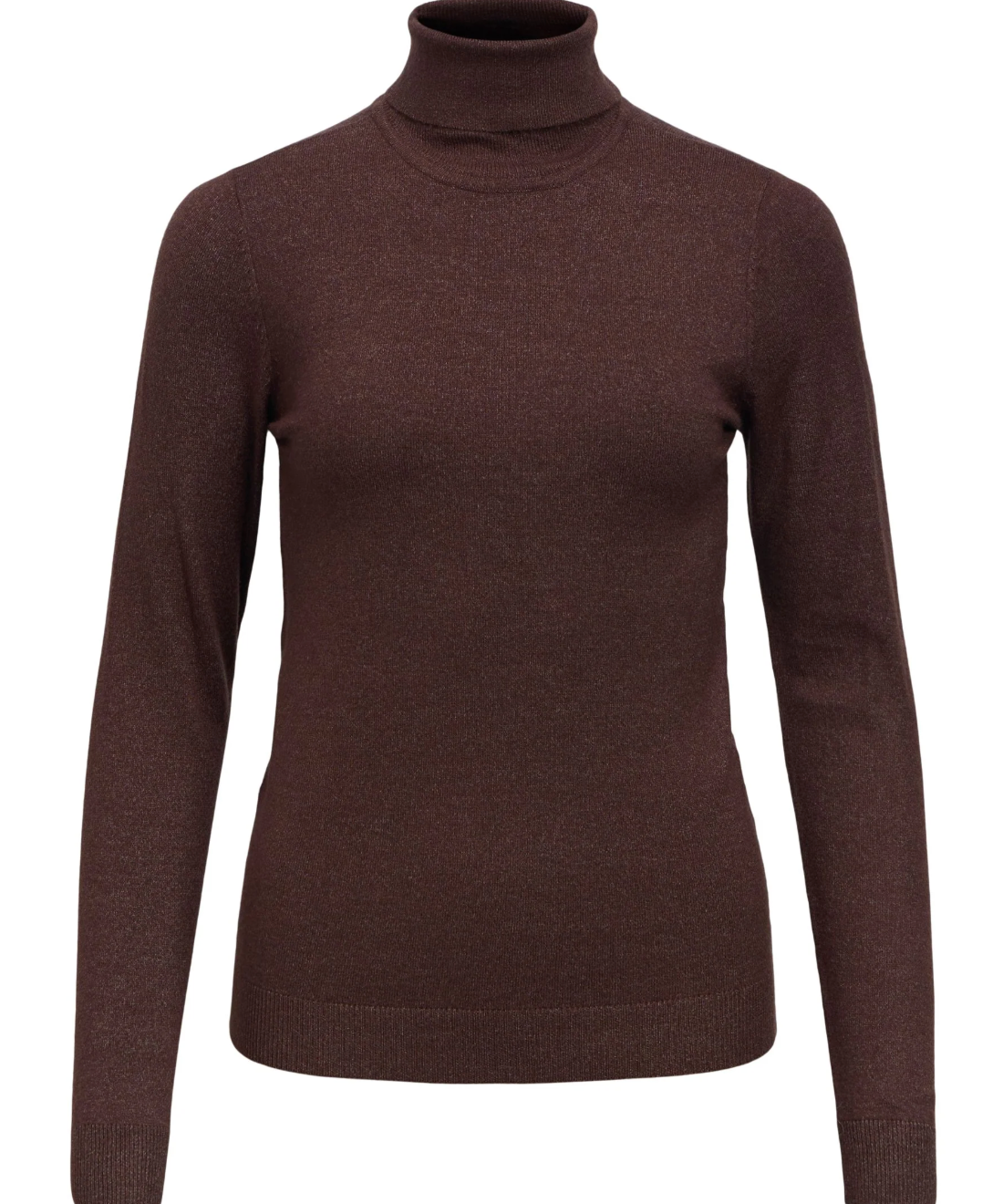 Pull col roulé OBJTHESS OBJECT marron Seal Brown – vue produit de face
