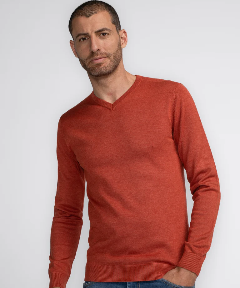 Pull en maille - Orange - PETROL INDUSTRIES