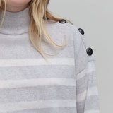 Pull en tricot rayé écru - Gris clair - IKKS WOMEN