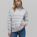 Pull en tricot rayé écru - Gris clair - IKKS WOMEN
