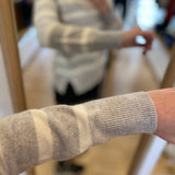 Pull en tricot rayé écru - Gris clair - IKKS WOMEN