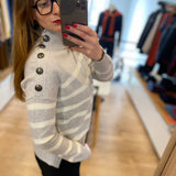 Pull en tricot rayé écru - Gris clair - IKKS WOMEN
