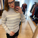 Pull en tricot rayé écru - Gris clair - IKKS WOMEN