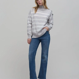 Pull en tricot rayé écru - Gris clair - IKKS WOMEN