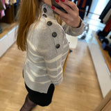 Pull en tricot rayé écru - Gris clair - IKKS WOMEN
