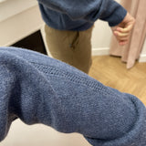 Pull Femme Tricot Col V Coton Laine Bleu Enolaver - Nocturne - TBS Femme