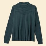 Pull fin cape ajouré Cecile - Vert - I.CODE
