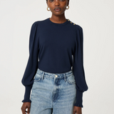 Pull manches bouffantes Molly - Marine - FABIENNE CHAPOT