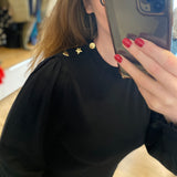 Pull manches bouffantes Molly - Noir - FABIENNE CHAPOT