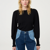 Pull manches bouffantes Molly - Noir - FABIENNE CHAPOT