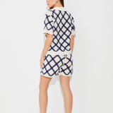 Pull polo en crochet Périsol - Bleu nuit - SUNCOO