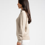Pull polo Uda en maille - Sable - Sun Valley femme