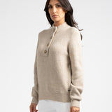 Pull polo Uda en maille - Sable - Sun Valley femme